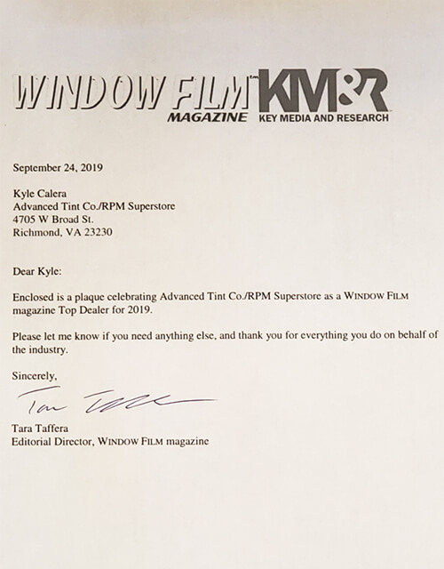 tint award letter